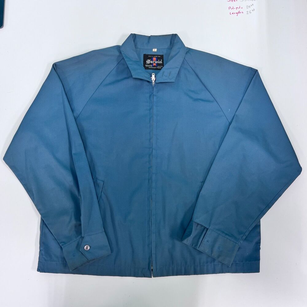 Vintage Darwin Zip-Up Jacket — Made in Japan | Size Large | Steel Blue